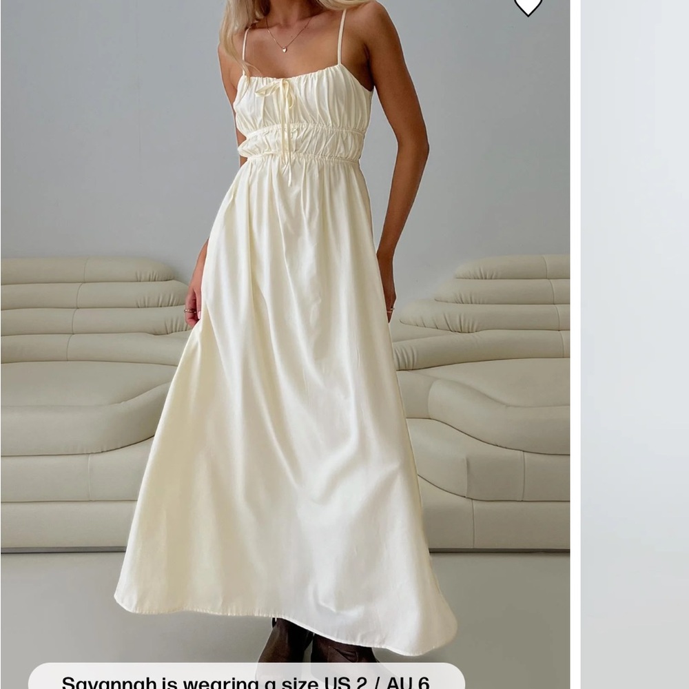Violeta Tiered Cream Maxi Dress